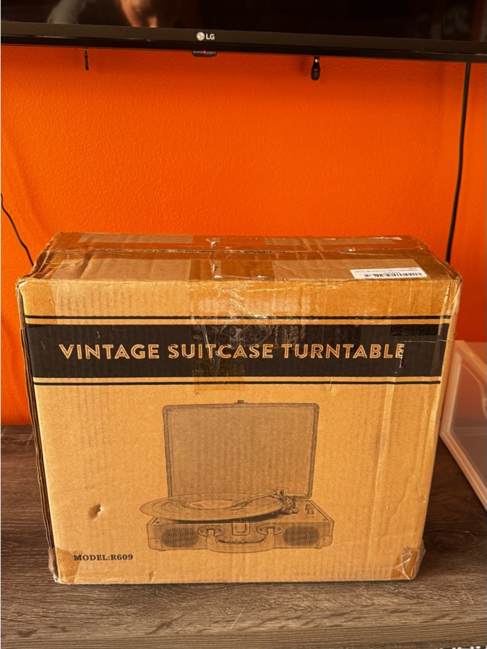 Vintage Suitcase Turntable Portable Record Player - Brown